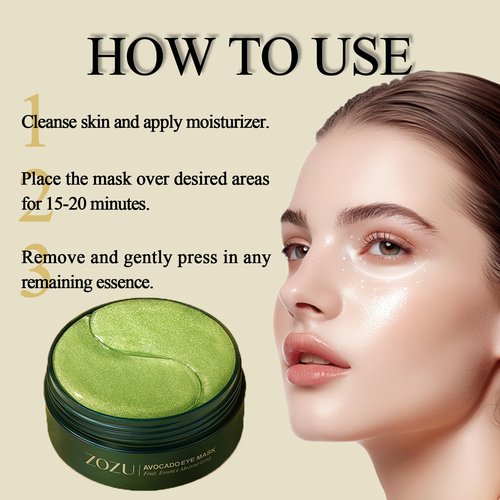 Avocado Eye Mask, Eye Patches, Avocado Moisturizing Collagen Eye Mask, Under Eye Patches, Nourishing, Naturally Hydrating Formula