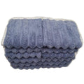 SOFTBATFY Soft Washcloths 12 Pack, High Absorbent Microfiber Ribbed Essential Washcloths for Bathroom, Home, Hotel, Spa, Beach, Pool, Gym (Washcloth - Set of 12, Blue)