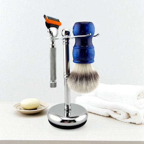 Parker Safety Razor, The Adjust-O-Stand, Adjustable Safety Razor & Shave Brush Stand, Simple to Customize to fit Any Size Shave Brush - PATENT PENDING