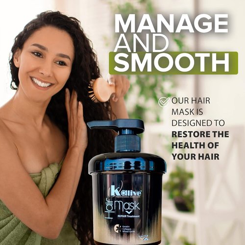 KALIVE Hair Mask - 16 Oz Deep Moisturizing Repair Treatment for Dry, Damaged Hair Care
