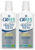 CloSYS Silver Healthy Teeth Anti-Cavity Oral Rinse, 32 Fl Oz (Pack of 2), Fluoride Mouthwash For Adults, Non-Burning, Non-Irritating