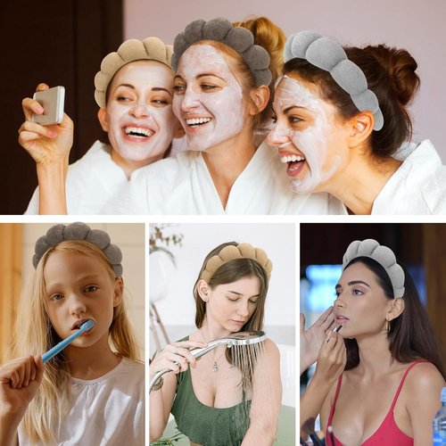 Skiennix Terry Cloth Spa Headbands - Soft Makeup Headbands for Skincare Routine | 3 Pack