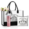 Sieral 3 Pcs Life Is Better at the Lake Gifts for Women 20 oz Tumbler with Text Stainless Steel Mug Cup for Trip Housewarming Gift