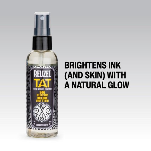 Reuzel Shine Tattoo Spray - Brightens Tattoos & Reveals Color | Fast Absorbing, Vegan Formula, 3.38 oz