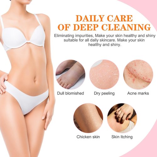 Exfoliating Natural Loofah Sponge Back Scrubber for Shower, 5 Pack Loofah Sponge Pads & Exfoliating Glove, Bath Shower Scrubber for Men and Women