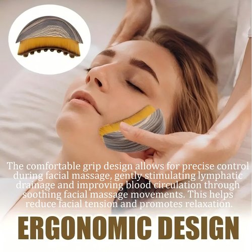 2 PCS Lymphatic Contour Face Brush, Lymphatic Drainage Massager, Ergonomic Face Beauty Tool，Designed to Fit The Skin Precisely and Relieve Fatigue for All Skin Types