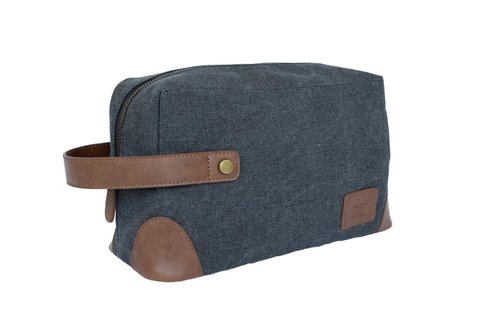 Vetelli Vintage Canvas Toiletry Bags, Travel In Style, Waterproof Canvas Dopp Kits, Durable (Marco) (Dark Grey)