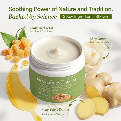 Dersie Frankincense Balm - 4 oz | Soothes Muscles & Joints, Supports Skin Renewal & Nourishment – All Natural Balm for Muscle, Joint & Foot Discomfort and Dry Skin, Infused with Frankincense Oil