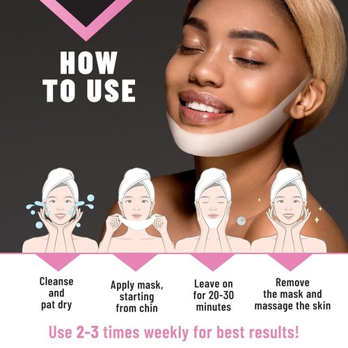 TOLEVITA V- Line Lifting Mask Double Chin | Chin, Comfortable Double Strap | Face Sculpting & Lifting Mask with Hydrogel and Vitamin E for Women & Men - 5 Pcs