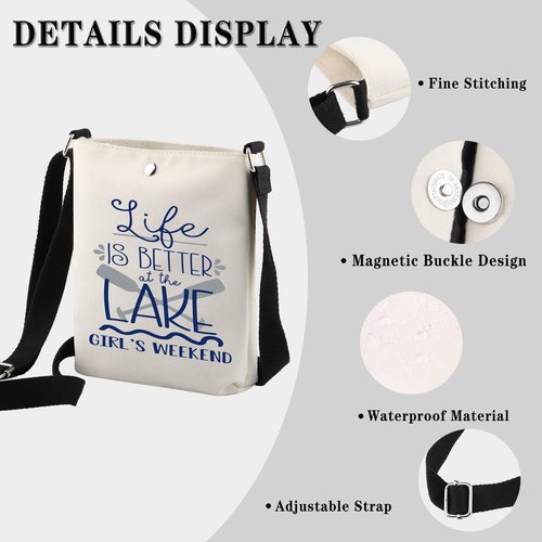 GJTIM Getaway Weekend Gift Life Is Better At The Lake Bachelorette Party Gift Toiletry Makeup Bag (Better At Lake CB)