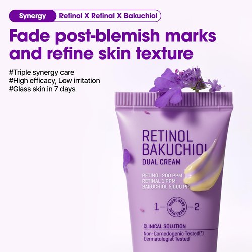 SOME BY MI Retinol Bakuchiol Dual Cream – 1.69oz, 50ml – Korean Collagen & Retinol Face Moisturizer for Glass Skin – Barrier & Soothing Care with Niacinamide, Panthenol & Vitamin E – Korean Skin Care