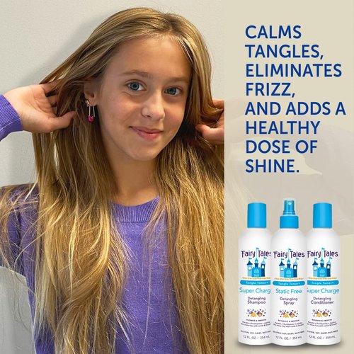 Fairy Tales Tangle Tamer Detangling Spray - Static-Free Formula for Kids - 12 oz, Paraben & Sulfate Free