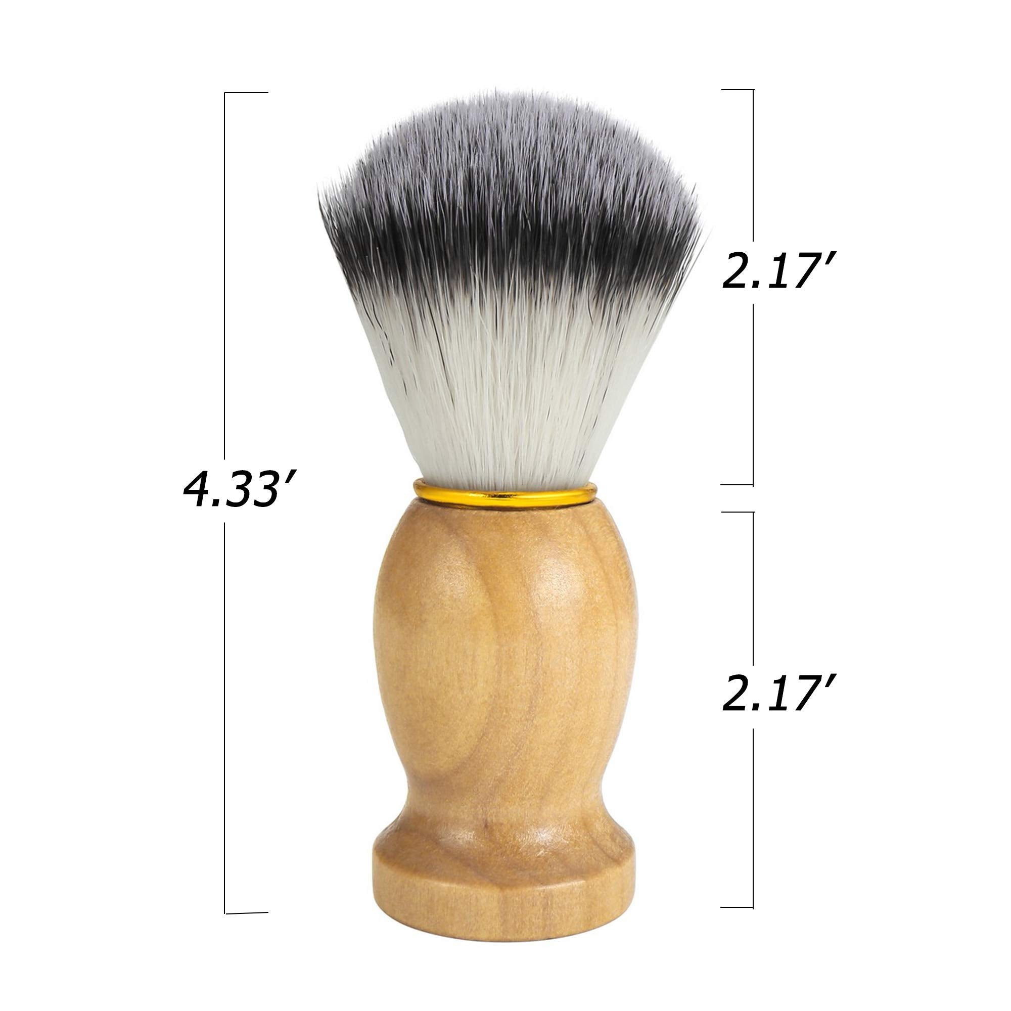 Wismee 3 In 1 Shaving Brush Set Shaving Soap Bowl & Shaving Stand & Badger Hair Shaving Brush Kit Shaving Cleaning Tool for Men (Silver+soap)