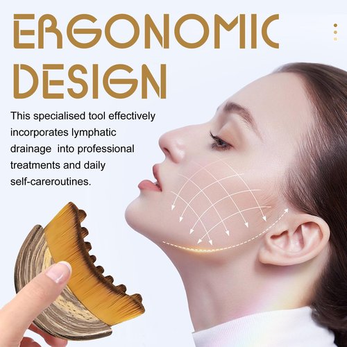 2PCS Lymphatic Contour Face Brush - Ultra-Soft Bristles for Facial Lymphatic Drainage, Chin & Jawline Sculpting, Ergonomic Design for Depuffing - Gua Sha Brush Alternative, Dry Brush for Face