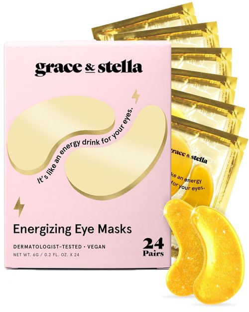 Grace & Stella Under Eye Mask - Award-Winning Gel Patches for Dark Circles & Puffy Eyes | 24 Pairs, Gold