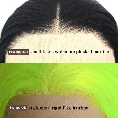 Jozlynn Black Synthetic Lace Front Wig Long Straight Preplucked Hairline Heat Resistant Glueless Wigs Free Parting for Women (Black, 22 inch)