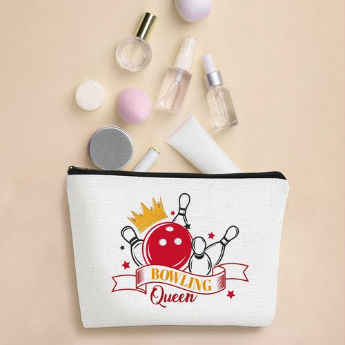SEAOYOZO 4 Pcs Bowling Gifts for women, Bowling Makeup Bag, Sport Accessories, Cosmetic Bag Zipper Pouch Gifts for Ball lover, Gym Lovers, Girls, Sister