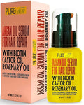 Moroccan Argan Oil Hair Serum - Hydrate and Repair Frizzy, Damaged Hair - Heat Protectant for Curly & Straight Styles