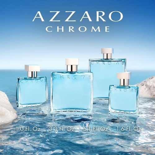 Azzaro Chrome Eau de Toilette | Fresh Aquatic Men's Cologne - Citrus & Woody Fragrance - Perfect for Everyday Wear