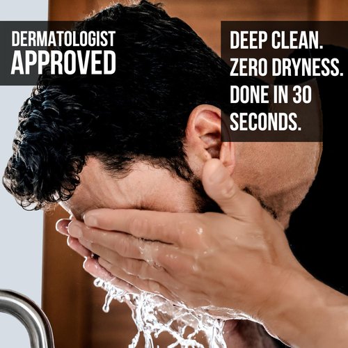 RUGGED & DAPPER Daily Men's Face Wash & Scrub - Deep Exfoliating Cleanser for Breakouts - 5 Month Supply