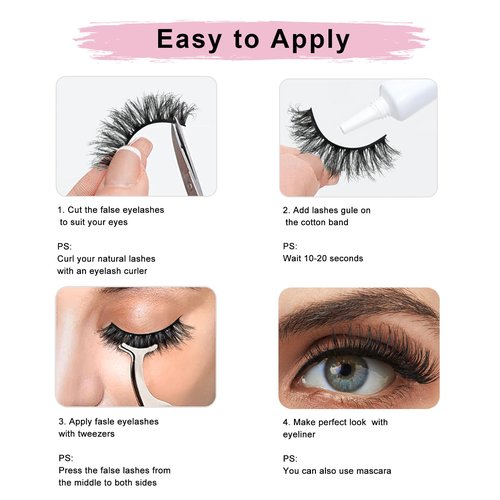 SONAFEEL False Eyelashes Wispy Full Natural Faux Mink Lashes 14mm 10Pairs Spiky Strip Lashes Pack Reusable Slightly Dramatic Fake Lashes