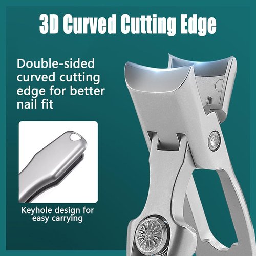 MightyClip Nail Clippers - German Stainless Steel for Men, Includes Nail File and Storage Box (Silver)