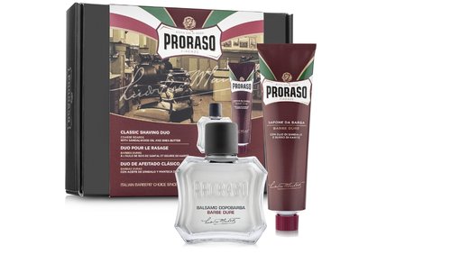 Proraso Shaving Kit - Nourishing Shaving Cream & After Shave Balm for Coarse, Thick Beards - Premium Italian Shave Kit Duo for Men - Gift Set for Men