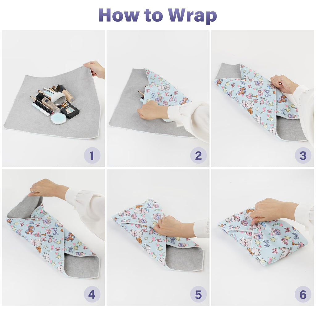 Walking Way Self-Adhesive Magic Cloth Makeup Bag, Portable Protective Cosmetic Pouch, Camera Lens Wrap, Stylish Travel Organizer for Beauty Essentials, Travel, Gifts & Daily Use