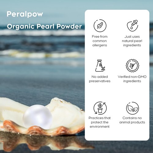 Peralpow Pearl Powder Organic, 100g 100% Natural DIY Skincare, Anti-Aging, Minimizes Pores, Soothes (3.52oz)