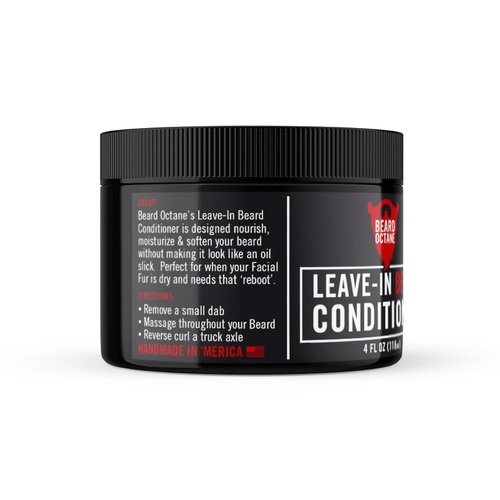 Beard Octane Leave-In Beard Conditioner - Unscented Formula to Soften & Moisturize Coarse Beards - 4 oz