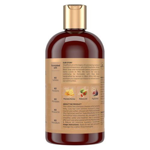 SheaMoisture Intensive Hydration Shampoo - Manuka Honey & Mafura Oil for Dry, Damaged Hair | 13 fl oz