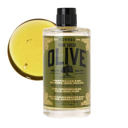 KORRES Extra Virgin Olive Oil - Hydrating Moisturizer for Face, Hair & Body | 3.38 fl oz