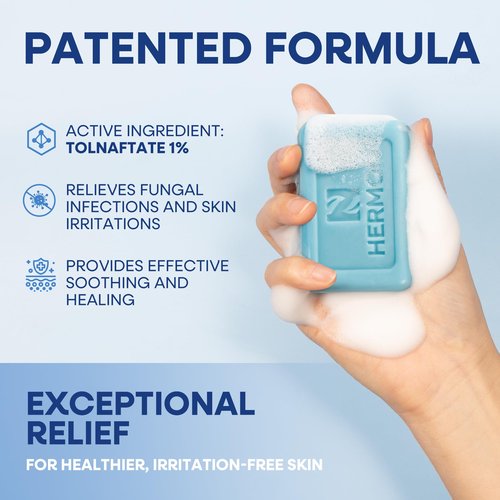 Hermon Antifungal Soap with Tea Tree Oil: Antifungal Bar Soothing Care & Relief of Itchy for Ringworm Jock Itch Athletes Foot - Body & Face Wash (1-Pack (2 Bars Original Tea Tree))