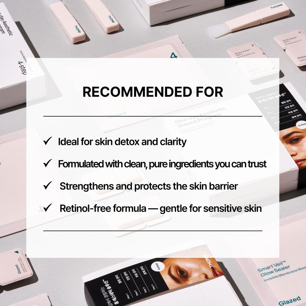 THOME G-Peel Program One Day Kit - Korean 4-Step Radiant Skincare Facial for Sensitive Skin | Brightens & Smooths (1 Set)