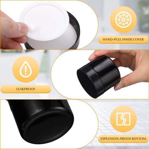 Layhit 60 Pcs 2 oz Glass Jars with Lids Bulk, Small Jars Containers Travel Storage Jar with Inner Liners Labels for Candle Scrubs, Lotions, Cream, Lip Balm (Black,Black Lid)