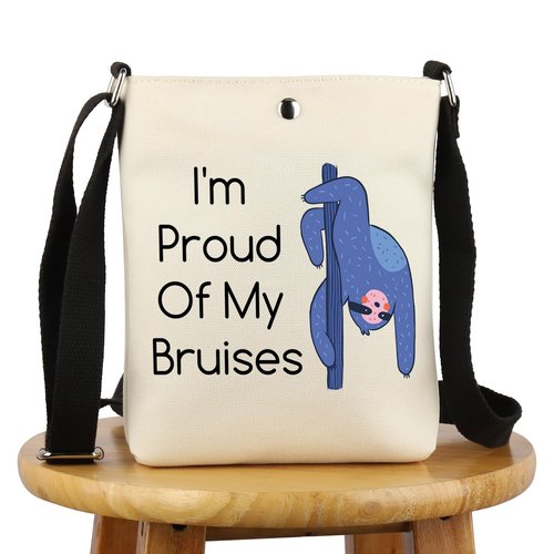 G2TUP Pole Dancing Lover Gift I'm Proud Of My Bruises Sloth Pole Dance Makeup Bag Zipper Travel Bag (Proud Of My Bruises X)