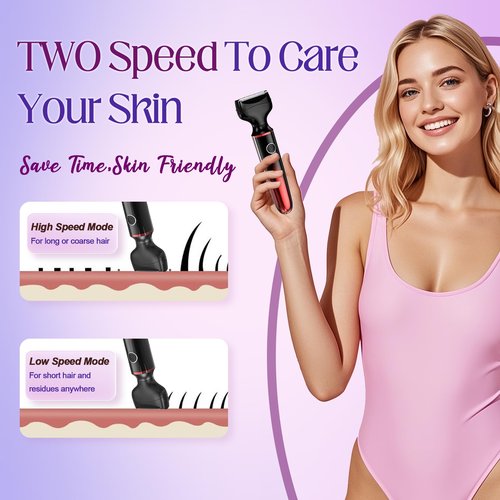 Electric Razors for Women, 3 in 1 Womens Electric Leg Shaver Cordless Painless Facial Hair Removal for Arms, Underarms, Eyebrows Bikini Trimmer, Portable and Safe Wet and Dry Use Women Shaver