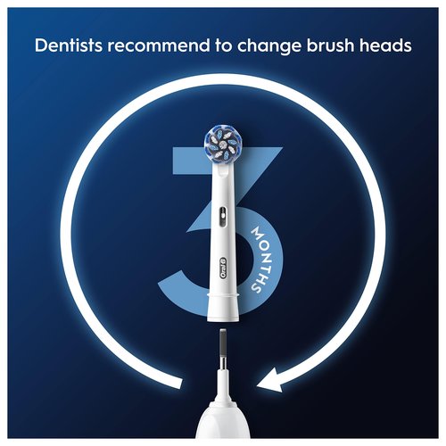 Oral-B Pro Sensitive Clean Electric Toothbrush Replacement Heads, X-Shaped & Extra Soft Bristles for Gentle Brushing & Plaque Removal, Pack of 4 Toothbrush Heads, White