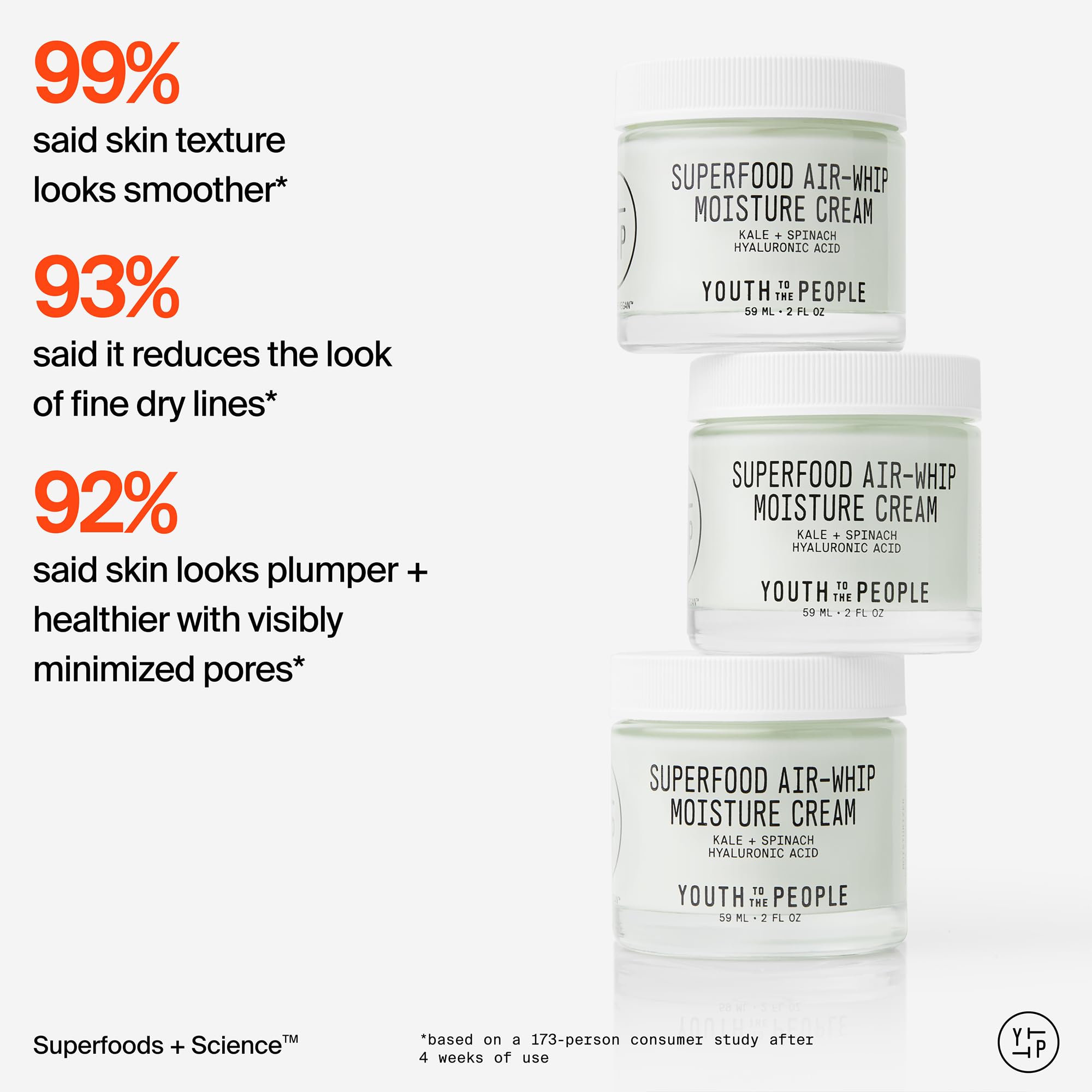 Youth To The People Superfood Air-Whip Moisture Cream Travel - Kale + Green Tea Hyaluronic Acid Face Moisturizer, Smooths + Hydrates Up to 48HR with Dewy Glow, Non-Greasy Lightweight Gel - 0.5 fl oz
