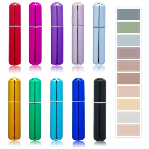 Smtheasy Perfume Travel Refillable Atomizer, Mini Perfume Atomizer Refillables, Scent Pump Case, Small Perfume Spray (10Pcs,5ml)