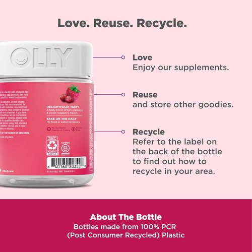 OLLY Period Hero Gummies - PMS Support with Chasteberry & Vitamin B6 | Cran-Raspberry Flavor, 60 Count