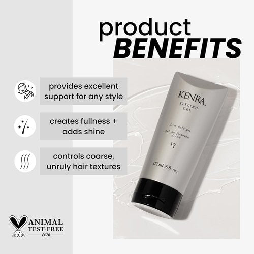 Kenra Styling Gel 17 - High Hold Hair Gel for Fullness & Shine | Alcohol-Free, Non-Drying Formula | Ideal for Medium to Coarse Textures