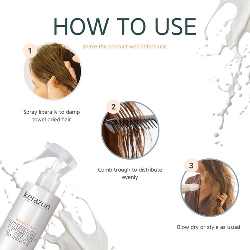 **Skiennix Brazilian Thermal Hair Primer - Anti-Frizz & Heat Protection | 6.76 fl. oz, Color Safe**