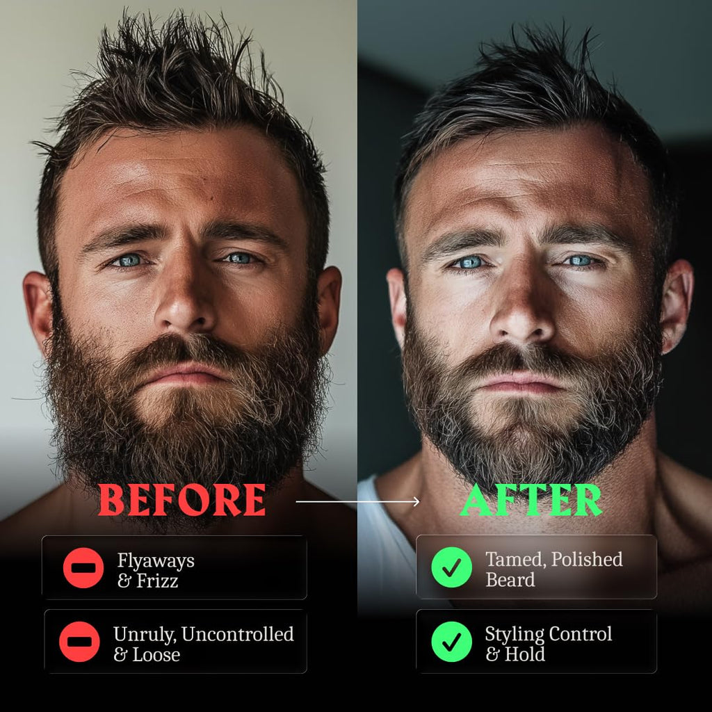 Viking Beard Balm for Men - Leave-In Conditioner & Styling Balm with Argan & Jojoba Oils | 2 Oz, Bergamot Thunder