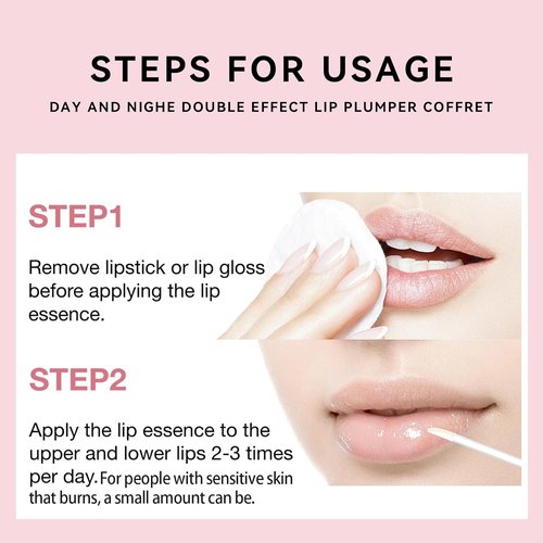 KISSIO Lip Plumper Set - Natural Moisturizing Lip Care Gloss for Day & Night Use (2PCS)