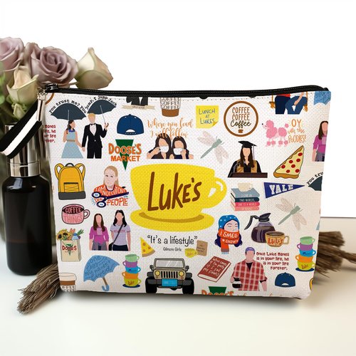 RBAFAO TV Show Gift Makeup Bag, Gilmore Inspired Cosmetic Bag Luke's Fans Gift Makeup Zipper Pouch Bag, Luke's Fan Gift for Women Female Best Friends Women Birthday Graduation Christmas