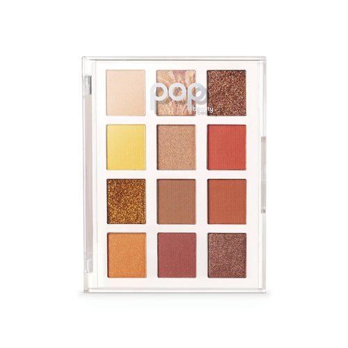 POP Beauty Lightshow Palette - Fire Fit | 12 Richly-Pigmented Eyeshadows in Matte, Metallic, Satin & Glitter Finishes