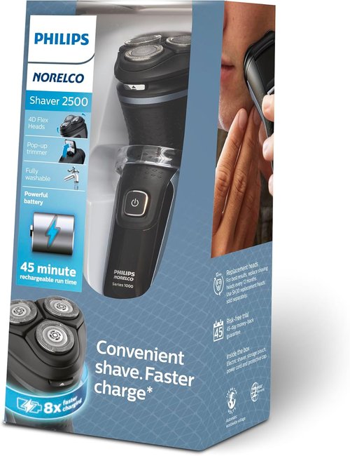 Philips Norelco Shaver 2500 - Corded & Rechargeable Electric Shaver with Pop-Up Trimmer | Model S1311/82