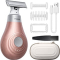 Trimcoo 2026 New Bikini Trimmer for Women - Small But Powerful Electric Razors, Intimate Pubic Hair/Lady Facial Painless Removal, USB-C Cordless Body Shaver for Trip, Replaceable Wet/Dry Blade, Gold