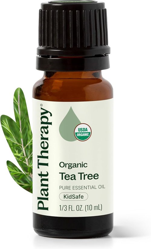 Plant Therapy Organic Tea Tree Oil - 100% Pure & USDA Certified Organic for Skin, Hair & Toenails | 10 mL